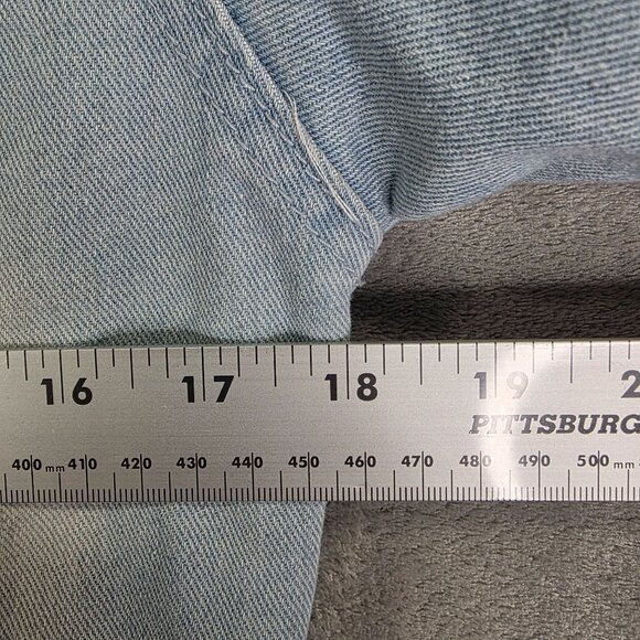 Womens Rue21 Light Wash Blue Denim Jacket W/ Pink Flames & Angel Graphic Size M - Picture 6 of 8